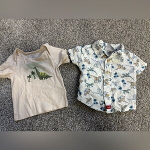 Dinosaur Print Baby Shirt Set